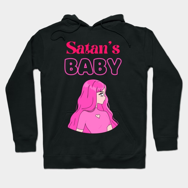 Satan's baby white background Hoodie by disturbingwonderland